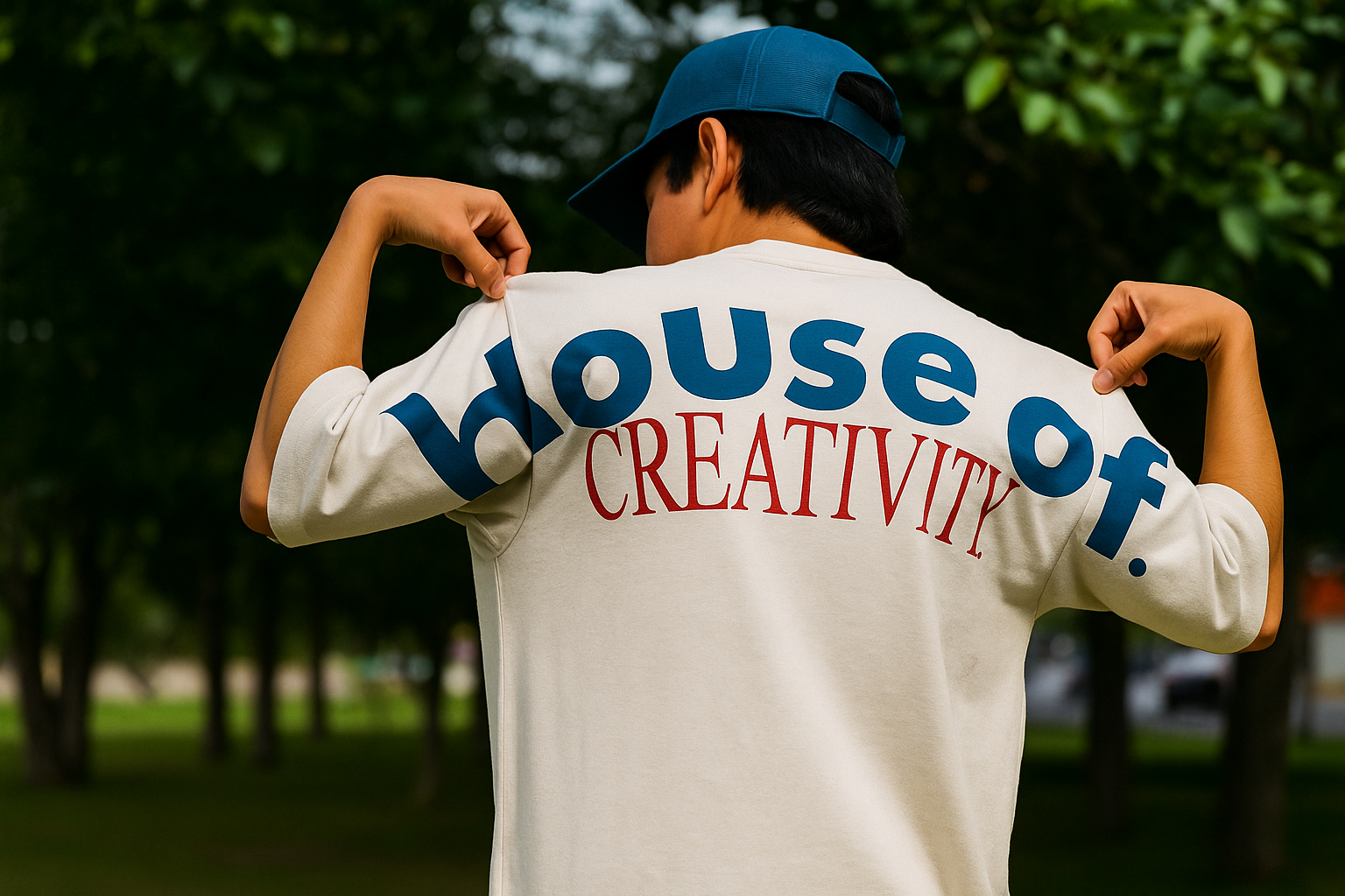 House of Creativity en la espalda de la camiseta